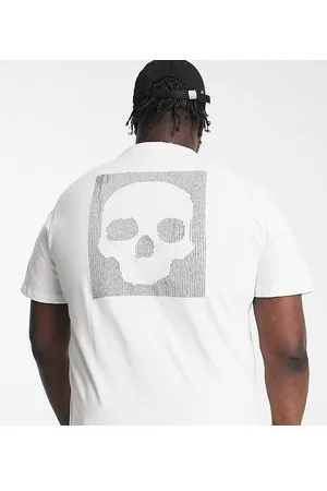 Bolongaro Plus - T-shirt bianca con stampa di teschio stile cut-out
