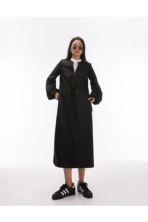 Topshop Vestito midi con zip e arricciatura