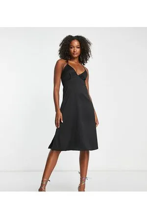 Extro & Vert Tall Vestito midi in raso con fascette sottili