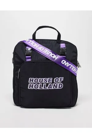 House of Holland Borsa shopper nera con manico e logo