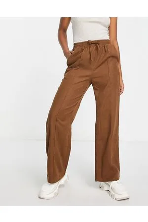 Lola May Pantaloni a fondo ampio marroni con coulisse