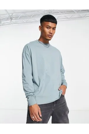 ASOS T-shirt oversize a maniche lunghe grigio