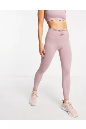 South Beach Leggings violetto con fascia in vita arricciata