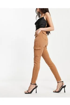 Spanx Pantaloni skinny cargo a vita alta beige