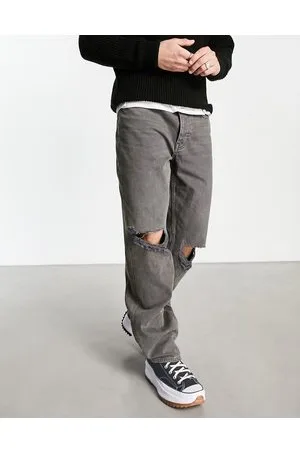 ASOS Jeans ampi dritti slavato con strappi sulle ginocchia