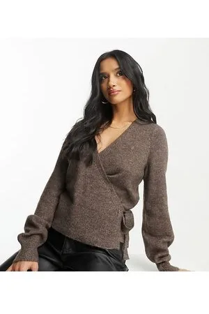 VERO MODA Cardigan a portafoglio marrone cioccolato