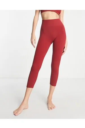 HIIT Essential - Leggings bordeaux a coste senza cuciture