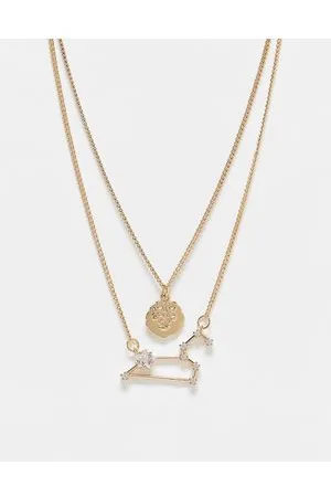 French Connection Collana color con cristalli e segno zodiacale del leone