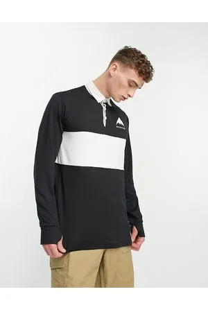 Burton Burton Snow - Camicia base layer stile rugby di media pesantezza nera e bianca
