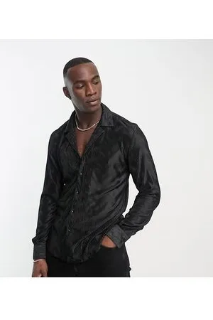 Devils Advocate Tall - Camicia nera con rever pronunciato