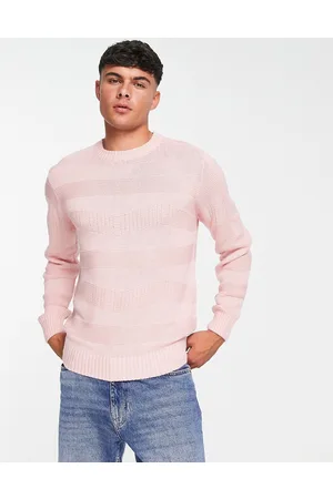 Le Breve Maglione lavorato pallido in maglia a onde