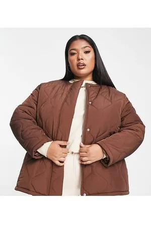 Lola May Lola May Plus - Giacca trapuntata oversize cioccolato