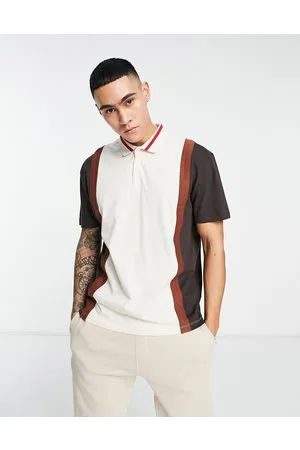 ASOS Polo comoda color block bordeaux con colletto rétro