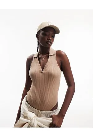 ASOS Body stile polo colore naturale a coste