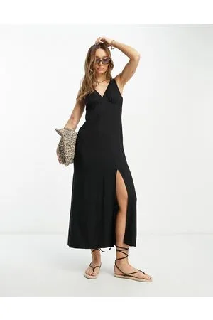 ASOS Prendisole sottoveste lungo in lino con scollo a V