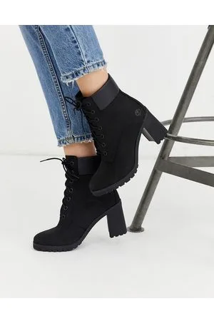 Timberland Allington - Stivali con tacco da 6" in pelle nabuk nera