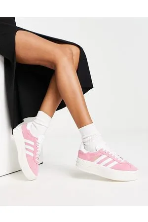 adidas Gazelle Bold - Sneakers rosa e bianche con suola platform