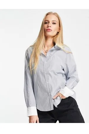& OTHER STORIES Camicia oversize blu e bianca a righe