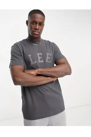 Lee T-shirt nero slavato con logo applicato tono su tono