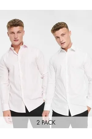 French Connection Formal - Confezione da 2 camicie bianca e chiaro