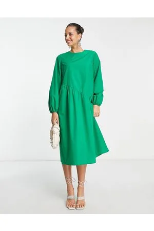 Lola May Vestito grembiule oversize con cuciture asimmetriche
