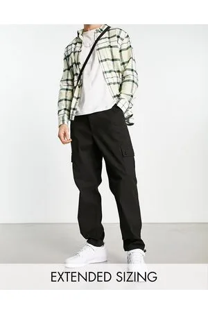 ASOS Pantaloni cargo affusolati neri con alamari
