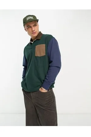 Abercrombie & Fitch Polo stile rugby oversize colorblock scuro