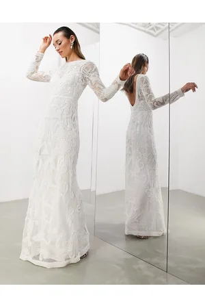 ASOS Alice - Vestito da sposa con perline color avorio