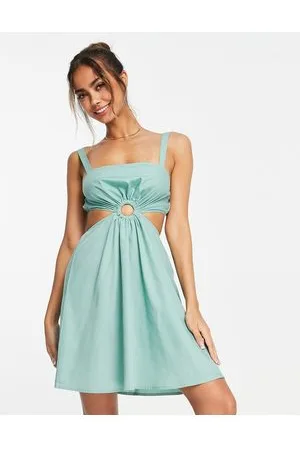 Urban Threads Vestito da mare salvia con cut-out