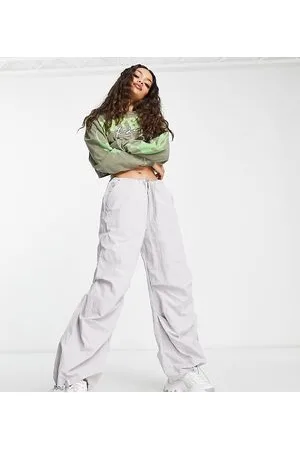 ASOS ASOS DESIGN Petite - Pantaloni cargo parachute grigi