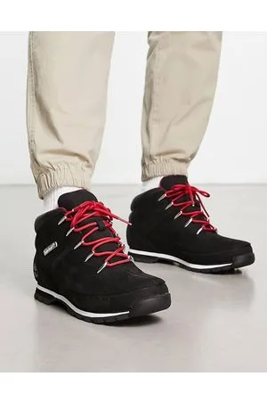 Timberland Euro Sprint - Scarponcini da trekking neri e rossi