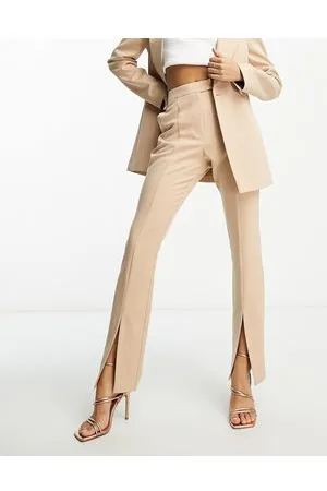 Miss Selfridge Pantaloni color pietra con spacco sul davanti in coordinato