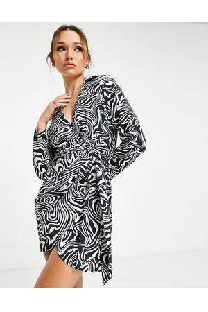 River Island Vestito camicia corto a portafoglio animalier