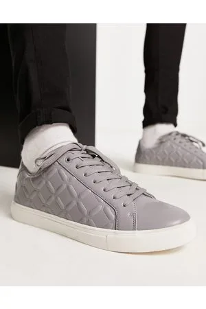 ASOS Sneakers stringate grigie con pannelli a rilievo