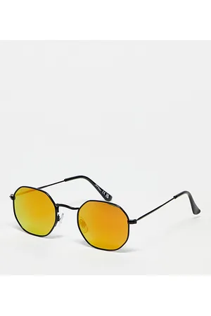 Jeepers Peepers Occhiali da sole rotondi esagonali arancioni riflettenti