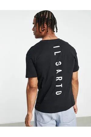 Il Sarto T-shirt nera con stampa del logo sul retro