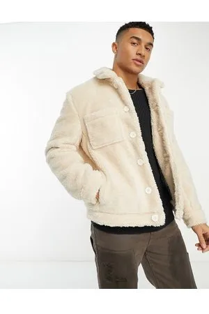 Harry Brown Giacca in pile borg color crema