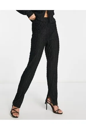 Lola May Pantaloni testurizzati neri in coordinato
