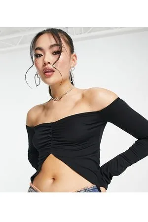 AsYou Top stile Bardot con spacco frontale