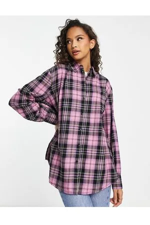 Miss Selfridge Camicia oversize a quadri e verde lime