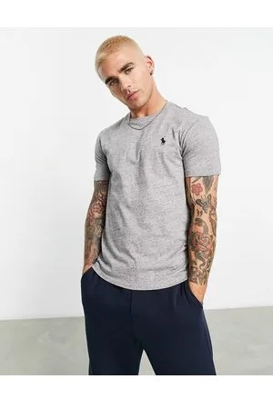Ralph Lauren T-shirt custom fit antracite mélange con logo iconico