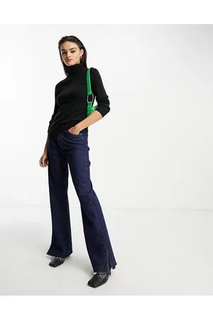 French Connection Maglione con collo alto a coste nero