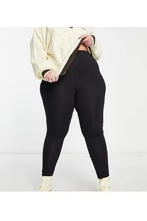 COLLUSION Plus - Leggings con fascia ampia in vita neri