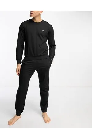 Emporio Armani Bodywear - Coordinato nero da casa con top e joggers