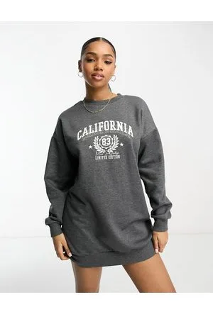 Miss Selfridge Vestito corto in felpa con stampa "California"