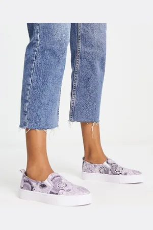 ASOS Dotty - Scarpe di tela senza lacci lilla con stampa celestiale