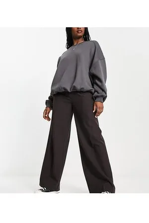 COLLUSION Pantaloni sartoriali extra larghi marroni gessati