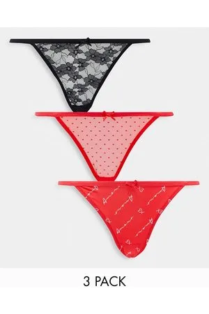 New Look "Amour" - Confezione da 3 slip bikini con stampa mista
