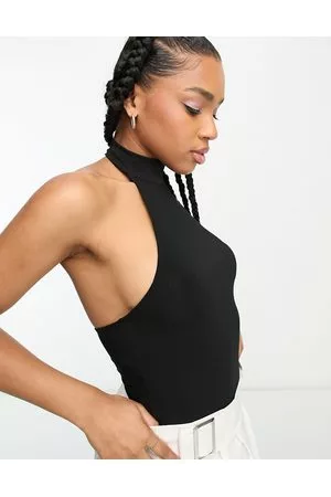 Stradivarius Body senza maniche accollato nero senza cuciture