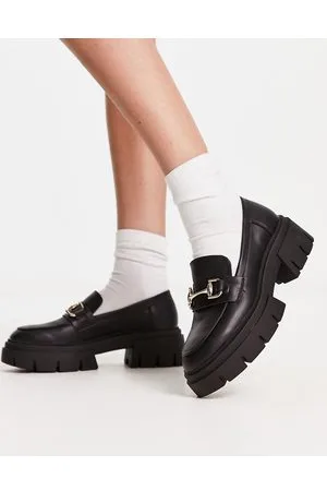 Schuh Lola - Mocassini neri con suola spessa e finiture